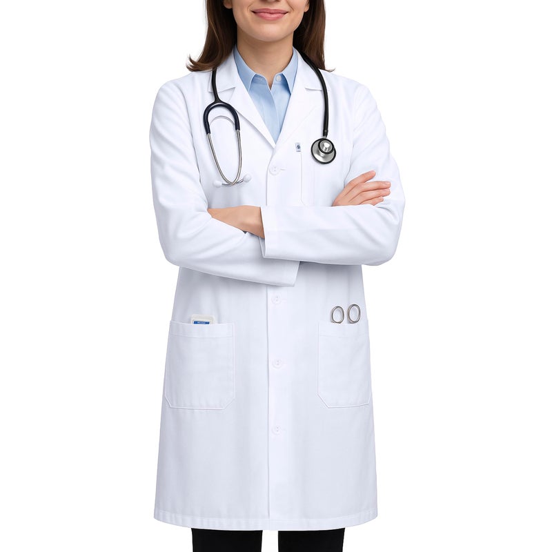 DR Instruments DR Uniforms Unisex Lab Coats - 100% Cotton - Sanforized to Prevent Shrinking- Laboratory Coat for Students and Professionals (M) - Image 2